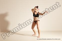 Underwear Martial art Woman White Moving poses Average long colored Dynamic poses Academic